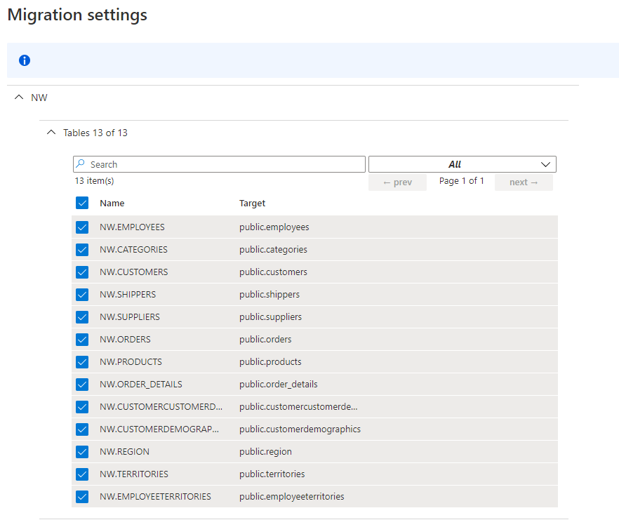 Mapping Oracle Source Tables to PostgreSQL Target Tables (DMS)