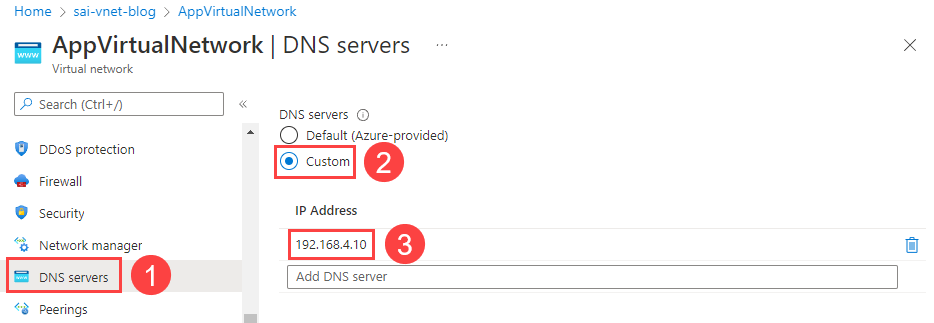 Updated virtual network DNS server references