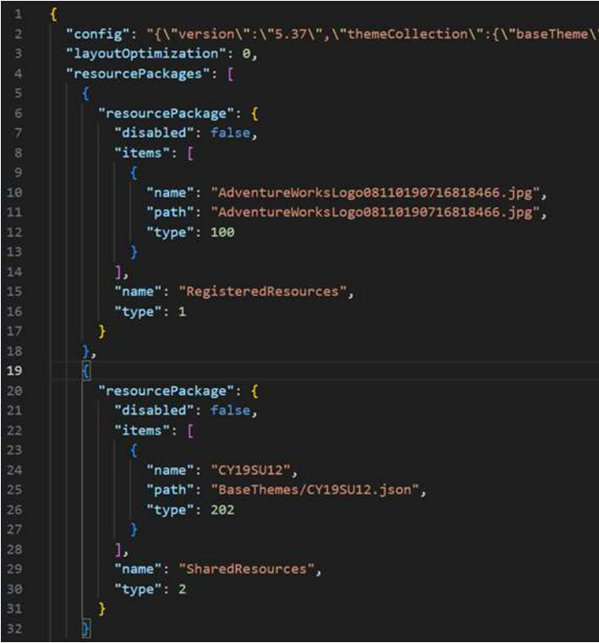 JSON code sample